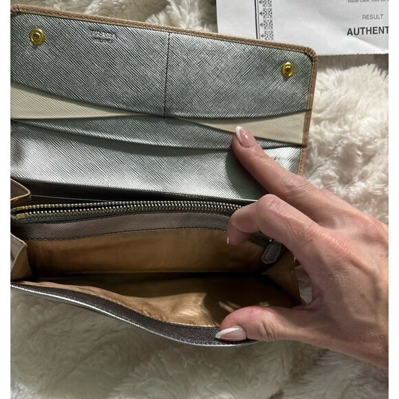 Prada Long Wallet Cream, silver & white with COA - Picture 7 of 10